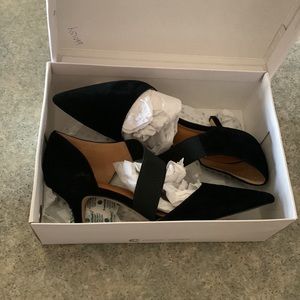 Corso Como black suede kitten heels